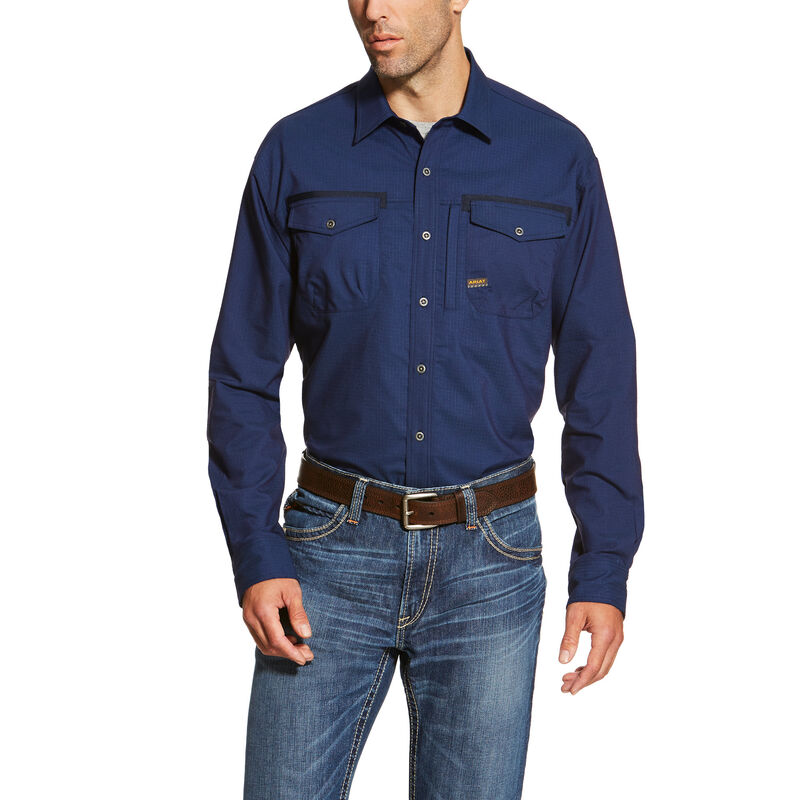 Ariat Hemden Herren - Rebar Workman Work Navy ( BVAPI-4639 )